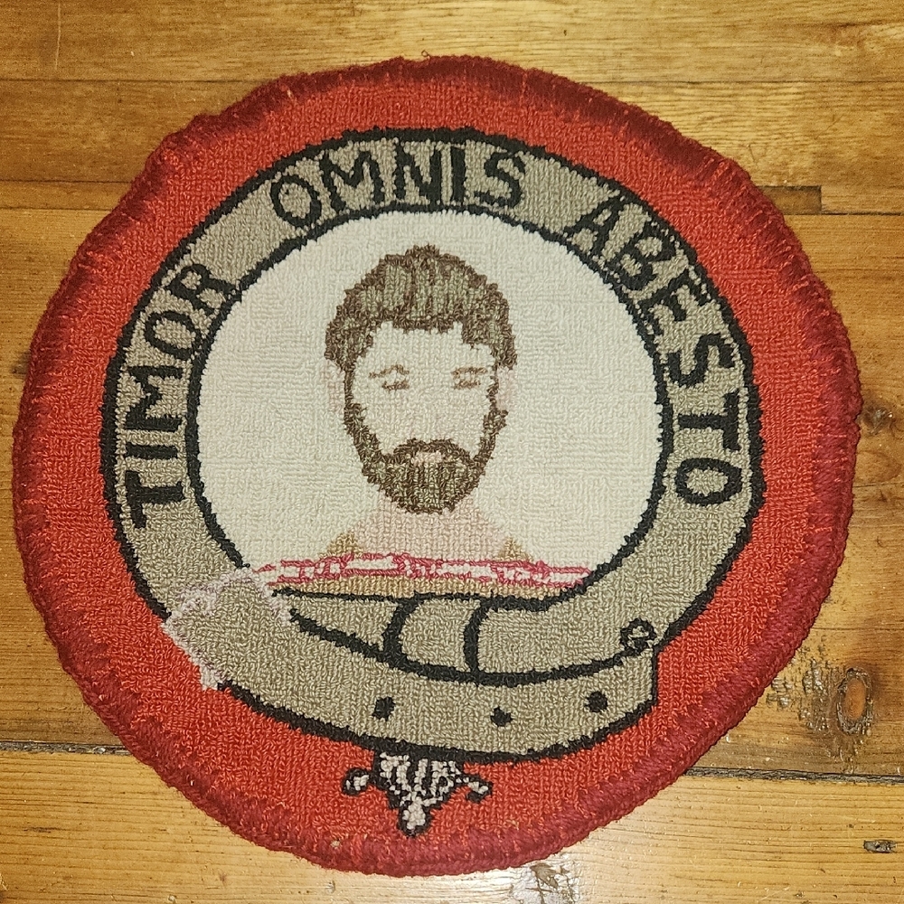 Vintage Embroidered Patch with Red Border